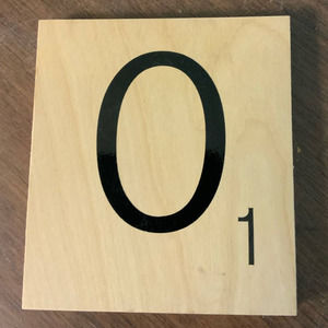 New 5" X 5.5" Scrabble Game Letter O Wooden Alphabet Tiles Craft Supply Letter